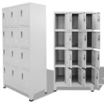 Vidaxl armoire  casiers avec 12 compartiments 90 x 45 x 180 cm gris