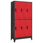 Vidaxl armoire  casiers anthracite et rouge 90x45x180 cm acier 339801