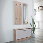 Vidaxl armoire  chaussures 3 - en - 1 bois chne et blanc