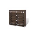 Vidaxl armoire  chaussures avec housse 115 x 28 x 110 cm tissu marron