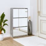 Vidaxl armoire  chaussures miroir 3 niveaux sonoma gris 63x17x102, 5cm 342639