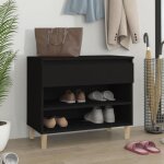 Vidaxl armoire  chaussures noir 70x36x60 cm bois d'ingnierie 819757