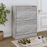 Vidaxl armoire  chaussures sonoma gris 63x24x81 cm bois d'ingnierie 342562