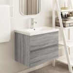 Vidaxl armoire de lavabo sonoma gris 60x38, 5x45 cm bois d'ingnierie 815649