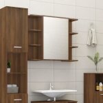 Vidaxl armoire à miroir de salle de bain chêne brun 80x20, 5x64 cm bois 815524 Vidaxl armoire à miroir de salle de bain chêne brun 80x20, 5x64 cm bois 815524