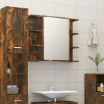 Vidaxl armoire  miroir de salle de bain chne fum 80x20, 5x64 cm bois 815522