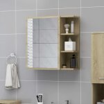 Vidaxl armoire  miroir de bain chne sonoma 62, 5x20, 5x64 cm agglomr