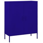 Vidaxl armoire de rangement bleu marine 80x35x101, 5 cm acier