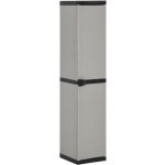 Armoire de rangement - vidaxl - 340985 - gris / noir - 3 étagères - 34x40x168cm Armoire de rangement - vidaxl - 340985 - gris / noir - 3 étagères - 34x40x168cm