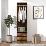 Vidaxl armoire avec tiroirs chne fum 50x50x200 cm bois d'ingnierie 815348