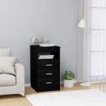 Vidaxl armoire  tiroirs noir 40x50x76 cm bois d'ingnierie 801806