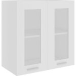 Vidaxl armoire en verre suspendue blanc 60x31x60 cm bois ingnierie 802521