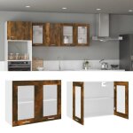 Vidaxl armoire en verre suspendue flottante armoire de cuisine organisateur de maison meuble de rangement ...