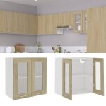 Vidaxl armoire en verre suspendue, meuble de cuisine mural avec tagre, armoire de rangement salle  ...