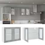 Vidaxl armoire vitre suspendue flottante armoire de cuisine organisateur meuble de rangement intrieur ...