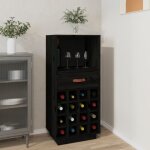 Vidaxl armoire  vin noir 45x34x100 cm bois de pin massif 821536