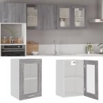 Vidaxl armoire en verre suspendue, placard mural avec porte, casiers de rangement, meuble de cuisine ...