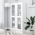 Vidaxl armoire  vitrine blanc 825x305x150 cm bois dingnierie 802759