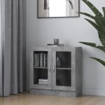 Armoire  vitrine - vidaxl - 802745 - gris bton - 82, 5x30, 5x80 cm - bois agglomr