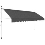 Auvent rtractable - vidaxl - 400 cm - anthracite - manuel - rsistant aux intempries