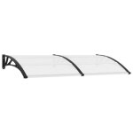 Auvent de porte - vidaxl - 200x80 cm - noir et transparent - polycarbonate - rsistant aux intempries ...