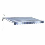 Vidaxl auvent r�tractable �lectrique bleu et blanc 35 x 25 m jardin et terrasse store �lectrique moderne342133 ...