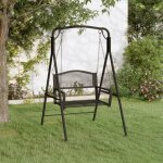 Vidaxl balancelle 124 cm noir acier 318832