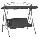 Vidaxl balancelle convertible  auvent anthracite 198x120x205 cm acier