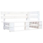 Banc d'angle - vidaxl - palette de jardin - bois massif - blanc - 110x65x55 cm