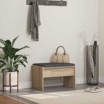 Vidaxl banc dentr�e 1 place ch�ne sonoma avec coussin 63 x 38 x 40 cm