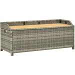Vidaxl banc de rangement de jardin coffre de rangement d'extrieur banc de rangement stockage arrire ...