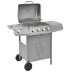 Vidaxl barbecue  gaz 4 + 1 zone de cuisson argent