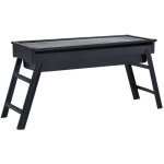 Vidaxl barbecue portable de camping acier inoxydable 60x22, 5x33 cm
