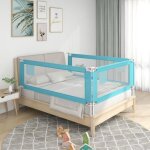 Vidaxl barrire de scurit de lit d'enfant bleu 140x25 cm tissu