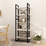 Vidaxl bibliothque  5 niveaux blanc 80x30x175 cm bois de pin