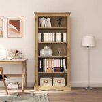Vidaxl pin bibliothque  5 niveaux etagre  livres meuble de rangement bureau salon salle de sjour ...