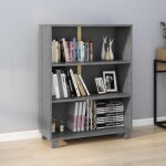 Vidaxl bibliothque hamar gris fonc 85x35x112 cm bois de pin massif 340486