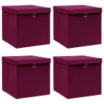 Vidaxl boîtes de rangement 4 pcs rouge foncé 32x32x32 cm tissu Vidaxl boîtes de rangement 4 pcs rouge foncé 32x32x32 cm tissu