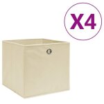 Vidaxl botes de rangement 4 pcs tissu intiss 28x28x28 cm crme
