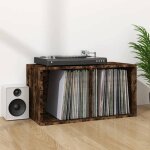 Vidaxl bote de rangement  disques vinyle chne fum 71x34x36 cm bois 815252
