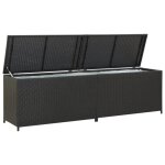Coffre de rangement - vidaxl - 200x50x60 cm - r�sine tress�e - noir - r�sistant aux intemp�ries