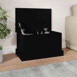 Vidaxl bote de rangement noir 50x30x28 cm bois d'ingnierie 816497
