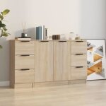 Vidaxl buffets 3 pcs chêne sonoma bois d'ingénierie 3115838 Vidaxl buffets 3 pcs chêne sonoma bois d'ingénierie 3115838