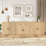 Vidaxl buffets 3 pcs chne sonoma bois d'ingnierie 3185418