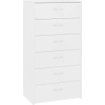 Vidaxl buffet avec 6 tiroirs blanc 50x34x96 cm aggloméré Vidaxl buffet avec 6 tiroirs blanc 50x34x96 cm aggloméré