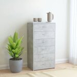 Vidaxl buffet avec 6 tiroirs gris béton 50x34x96 cm aggloméré Vidaxl buffet avec 6 tiroirs gris béton 50x34x96 cm aggloméré