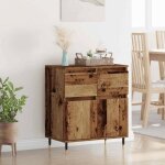 Vidaxl buffet bas 60 x 35 x 70 cm en bois ding�nierie et fer ? 2 portes tiroir style contemporain