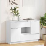 Vidaxl buffet bas contemporain blanc 100 x 30 x 656 cm avec tiroir et 2 portes
