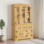 Vidaxl buffet corona marron 112x43x196 cm bois massif pin mexicain 355085
