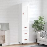 Vidaxl buffet haut blanc brillant 34, 5x34x180 cm bois d'ingnierie 3200171